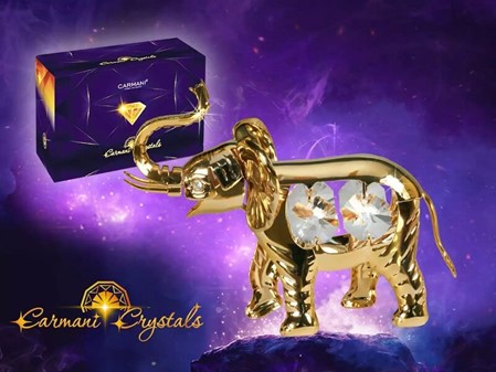 GAVER TIL MOR. Billig elefant figur dekoreret med Swarovski krystaller