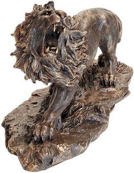 LØVE FIGUR. Brølende Elegance og Majestætisk Bronzefigur Til Hjemmet