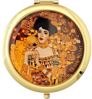 Kunstnerisk Taskespejl med Klimt-motiv. Et Eleganceikon til Hverdagen
