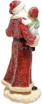 BILLIGE JULEGAVER. Pynt til jul - smuk figur af julemanden med en baby