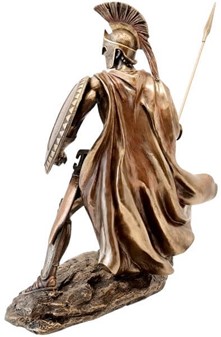 Leonidas Figur. Imponerende Spartanske Konge i Bronze
