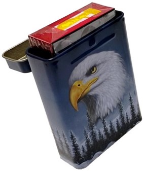 ETUI TIL HJEMMERULLET CIGARETTER. 4 stk. metal etui til cigaretpakke