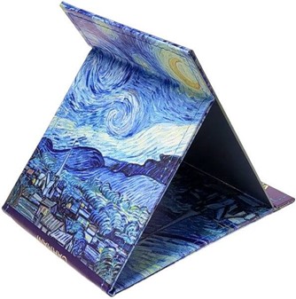 Toiletspejl i et etui med berømte værk "Stjernenatten" af V. van Gogh