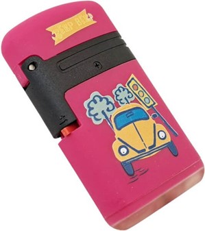 Lyserød VW Beetle Lighter. Billig, vindtæt og med retrocharme