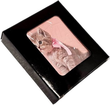 Stilfuldt Cigaretetui i Metal med Kattebilleder. Til 20 stk cigaretter