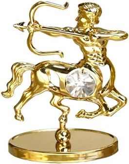STJERNETEGN SKYTTEN FIGUR | Unik forgyldt figur med Swarovski krystal