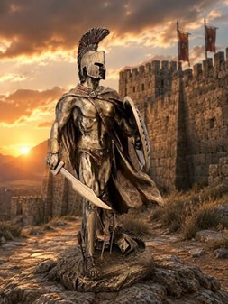 LEONIDAS SKULPTUR. Spartansk kriger og konge - Pynte figur til hjemmet