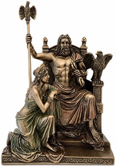 Zeus og Hera figur. Symbol på evig kærlighed og guddommelig kraf