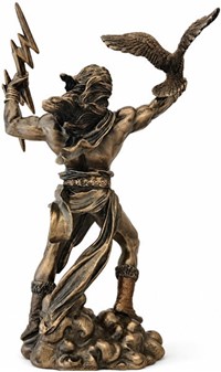 ZEUS MED ØRN. Smuk Veronese figur af græske gud til kontor dekoration