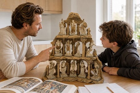 Imponerende dekorativ figurer sæt. Pantheon af de 12 græske guder