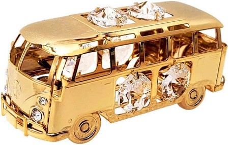 VW T1 BUS. Smuk forgyldt 24 karat guld model med Swarovski krystaller