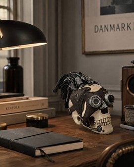 Steampunk kranie figur. Unik dekoration og smuk gave til ham