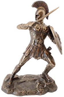 GRÆSKE HELTE. Bronze figur af Hektor den tapreste af trojanske krigere
