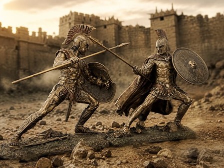 ACHILLES. Statuette af helten trojanerkrigen til hjemmet dekoration