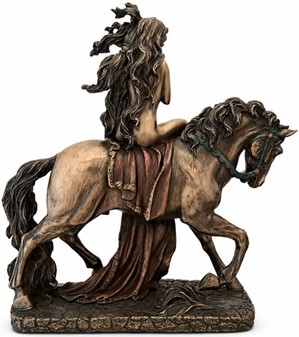 Lady Godiva til hest. Eksklusiv figur - symbol på mod og skønhed