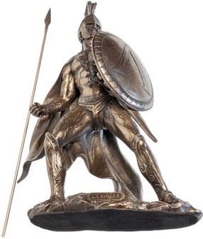GAVE TIL MÆND. LEONIDAS, bronze skulptur for dekoration til hjemmet