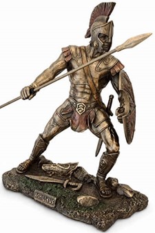ACHILLES. Statuette af helten trojanerkrigen til hjemmet dekoration