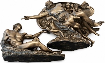 Skabelsen af Adam. Klassisk Bronzeskulptur, der ånder liv i dit hjem