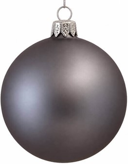 Spektakulær polske glas julekugler i en unik grafitfarve, Ø 8 cm 6 stk