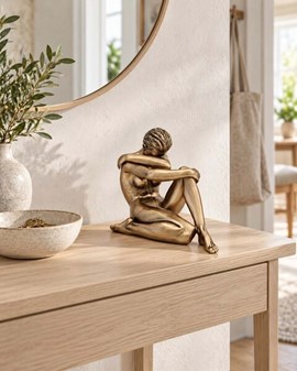 BILLIG KÆRESTE GAVE. Bronze statuette af siddende nøgne kvinde