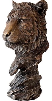 Bronze buste af tiger. Eksklusiv stuepynt og kontordekoration