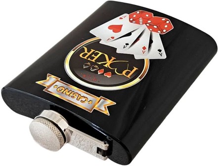 Billig lommelærke i rustfrit stål. Poker Casino design for vindere