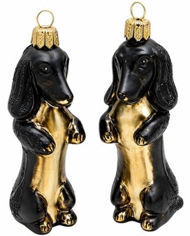 En gravhund på et juletræ? Hvorfor ikke. Glasbrun gravhund fra Polen