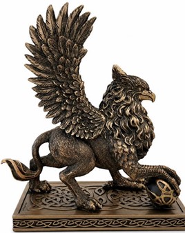 En grif figur. Bronzefigur af et af de mest kendte fabeldyr i verden