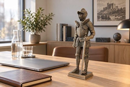 Bronzefigur af Ridder i Rustning. Gaven til Venskab og Styrke