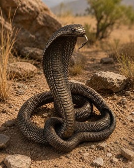 KONGEKOBRA SLANGE. Perfekt, realistisk dekorative figur til hjemmet