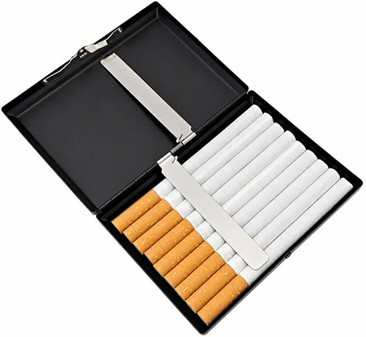Sort Cigaret Etui Metal. Luksus til dine lange cigaretter