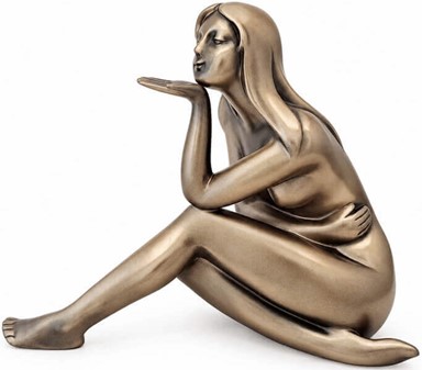 Lille figur, stor følelse. Bronzeinspiration af siddende nøgen pige