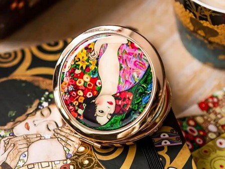 Unikt Lommespejl med Danseren. Fang Klimts Kunst i Din Lomme