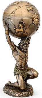 Elegant Atlas Figur med Åbningsklode. Smykkeopbevaring og Dekoration