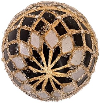 SORT JULEPYNT. Eksklusiv Fabergé-inspireret Julepynt i Håndmalet Glas