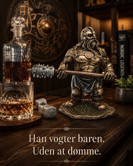 Viking figur med Humor: Kriger med Kølle og med et truende blik!
