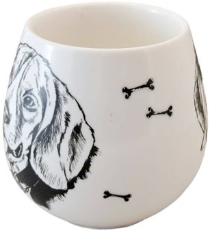 KRUS I PORCELÆN. Elegant krus med labrador til hundeelskere