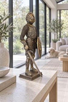 Ridderfigur i Bronze: Ægte Historisk Elegance til Dit Hjem