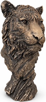 Bronze buste af tiger. Eksklusiv stuepynt og kontordekoration