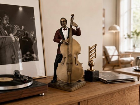 JAZZ KONTRABASSIST FIGUR | Julegave til Musiker og Musikelskeren