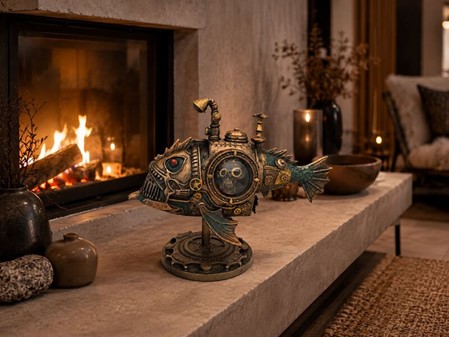 Unik ubåd figur i Steampunk-stil til kontoret eller stuen dekoration