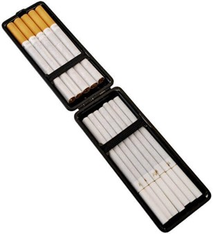 CIGARET ETUI 100S. Elegant Gråt Syntetisk Læder. Luksus i lommen