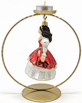 Unik julepynt. Flot glasfigur prinsesse at hænge på juletræet. 16 cm
