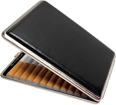 CIGARETETUI TIL KORTE CIGARETTER. Tyske sort etui billig, kunst læder