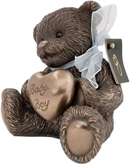 Smuk romantisk bamse figur i bronze – unik gave til hende