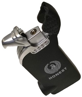 JET LIGHTER DK. Unik sort gas lighter med stærk turbo rød flamme