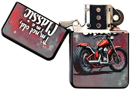Benzin lighter med retro chopper design – til bikere og eventyrere