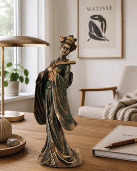 Unik bronze Geisha-skulptur . En gave fuld af elegance og tradition