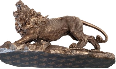 LØVE FIGUR. Brølende Elegance og Majestætisk Bronzefigur Til Hjemmet