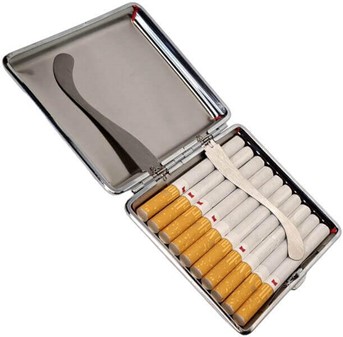 Elegant Sort Cigaretetui. Beskyttelse og Stil til 20 Cigaretter